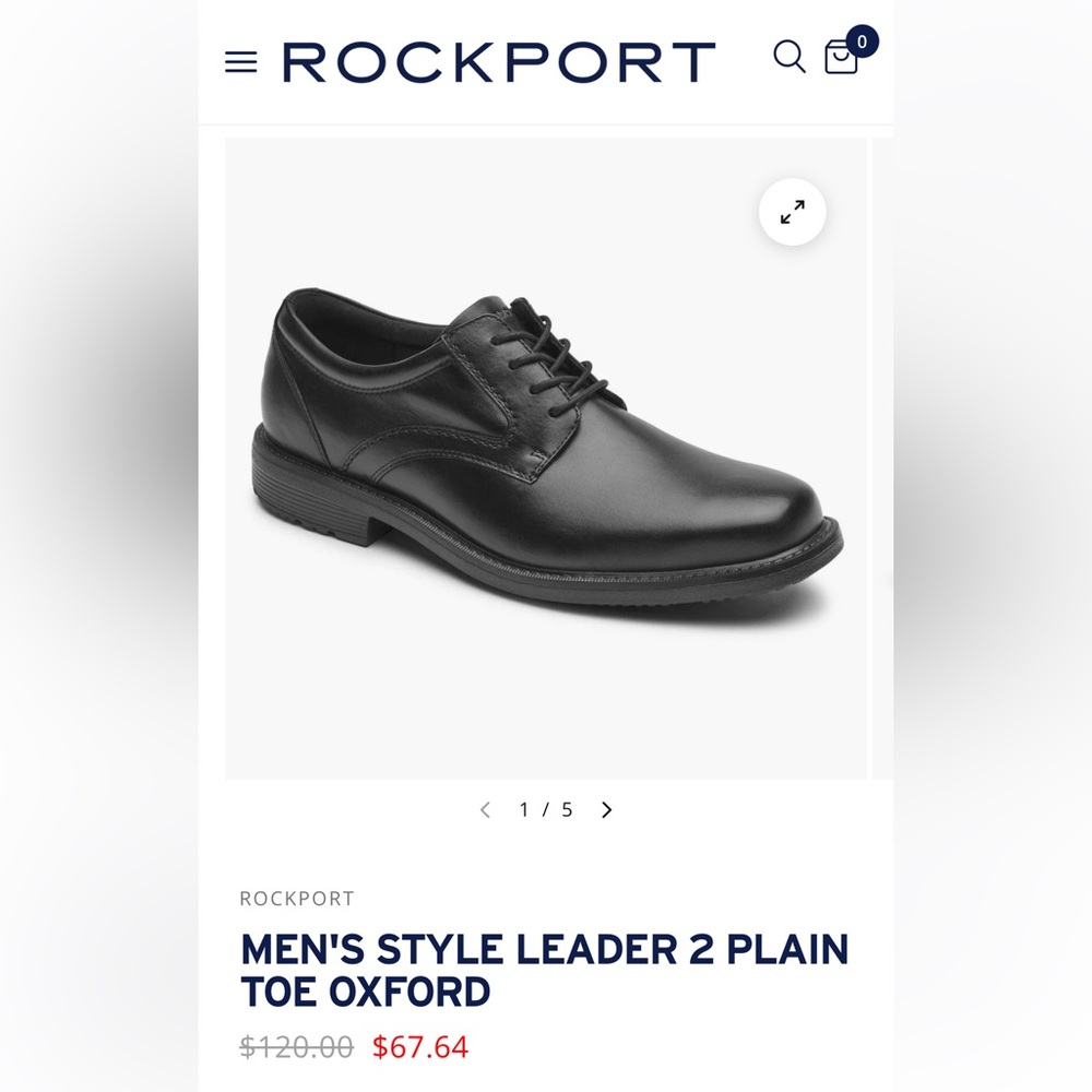 Men’s Rockport Leather Oxfords, side 9